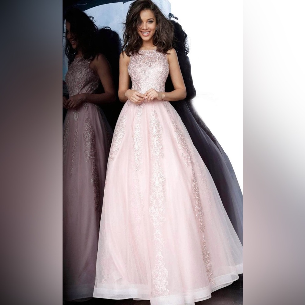 Jovani Blush Beaded Ballgown • Prom Dress